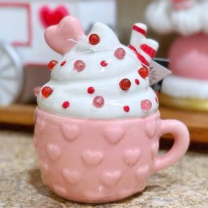 Valentine Hot Cocoa Light Up Pink Heart Mug Decor Super Cute!!!!!